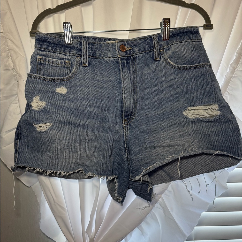 Hollister Blue Distressed Jean Shorts